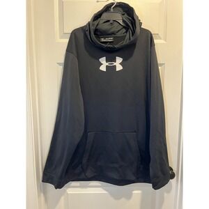 Under Armour Men's ColdGear Hoodie Black White Logo 4XL Sweatshirt